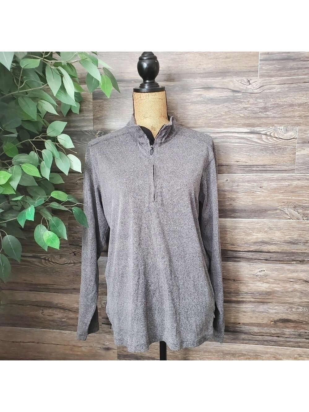Exofficio Quarter Zip Pullover Sweater Gray Medium Men's